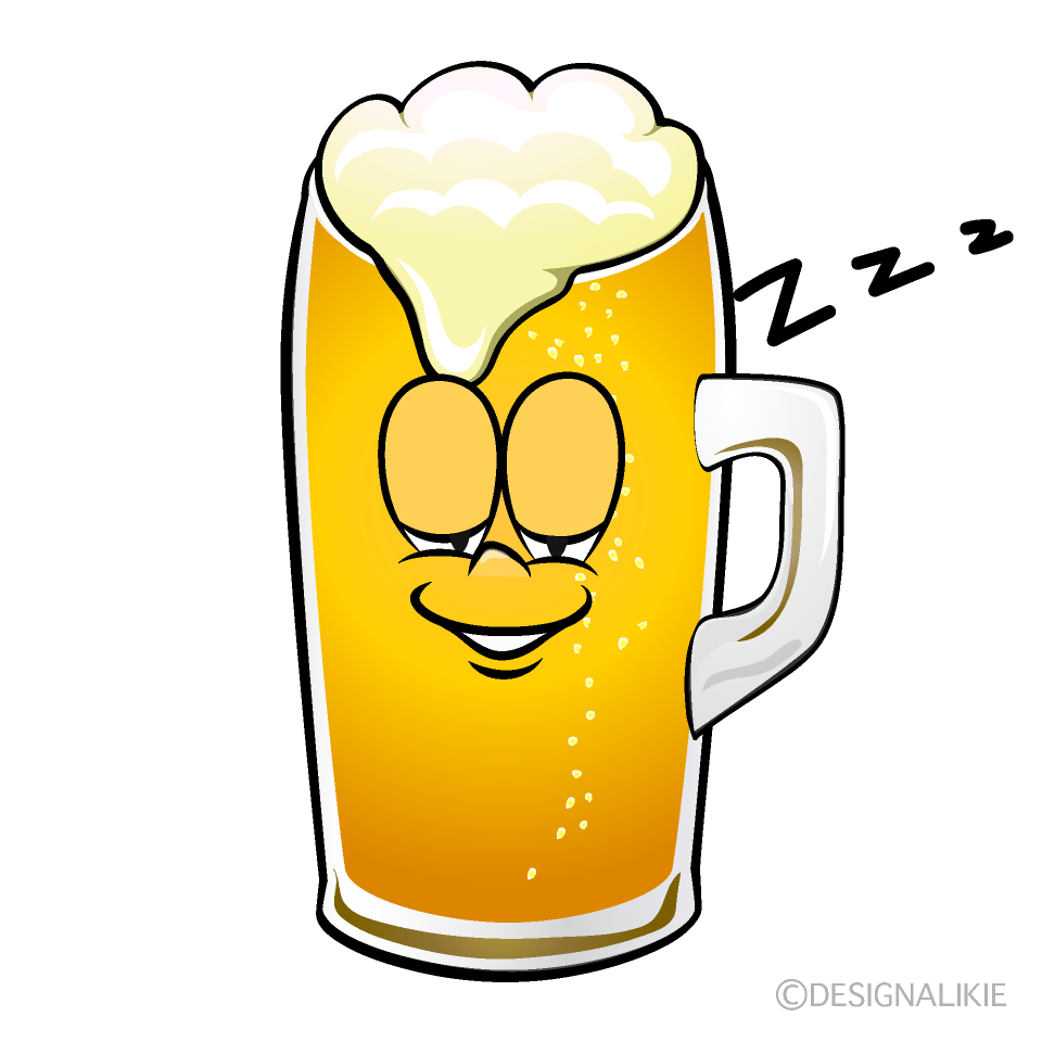 Sleeping Draft Beer Cartoon Character Image