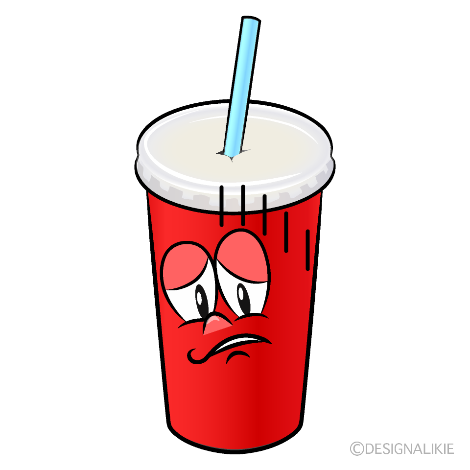 Depressed Soda Cup Cartoon Character Image