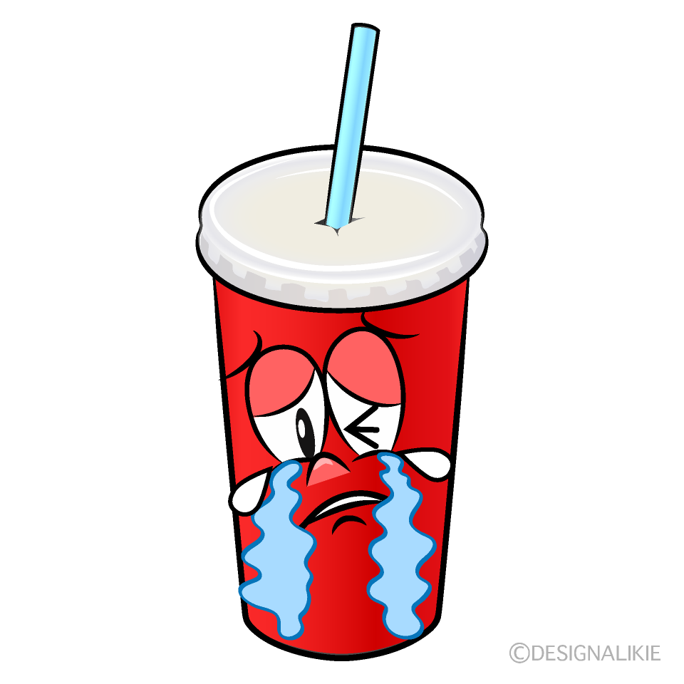 Crying Soda Cup Cartoon Character Image