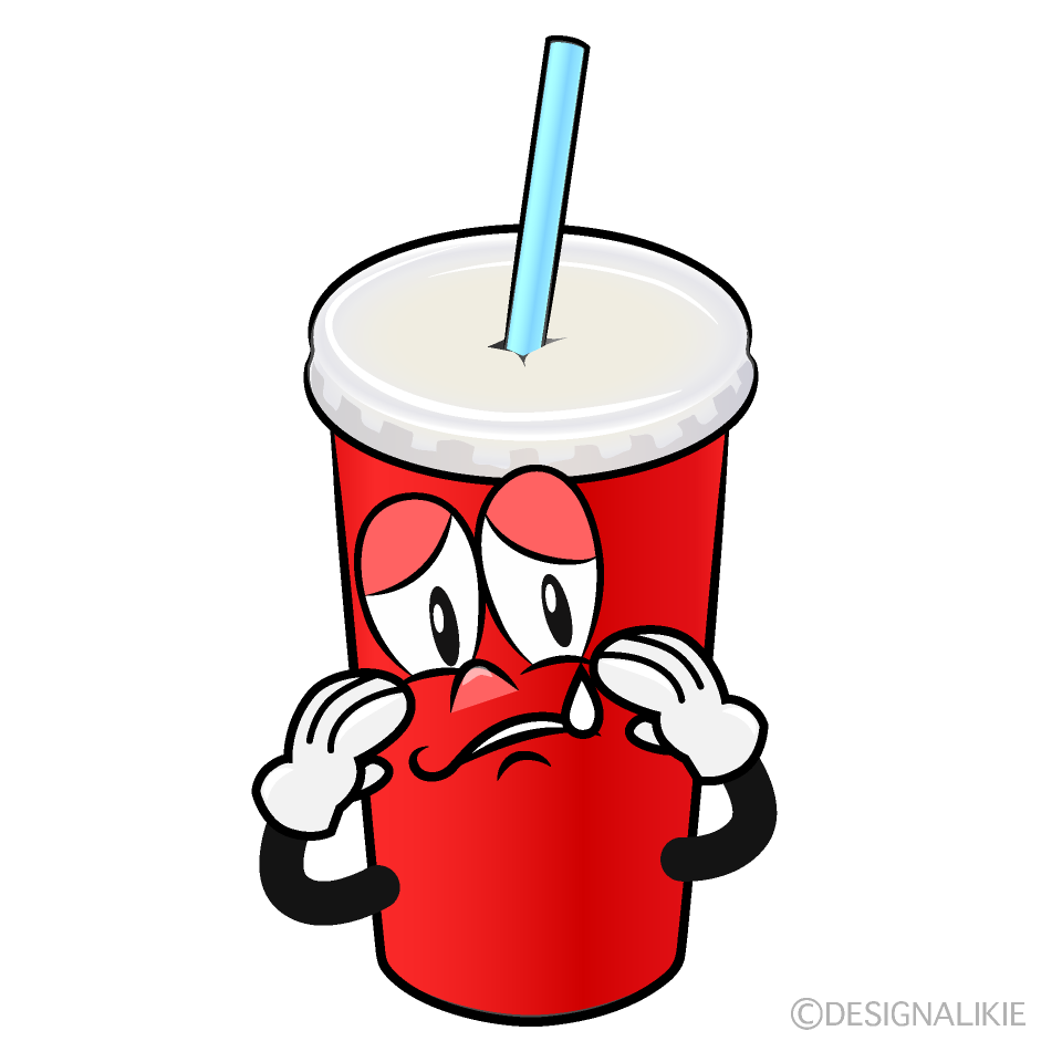 Sad Soda Cup Cartoon Character Image