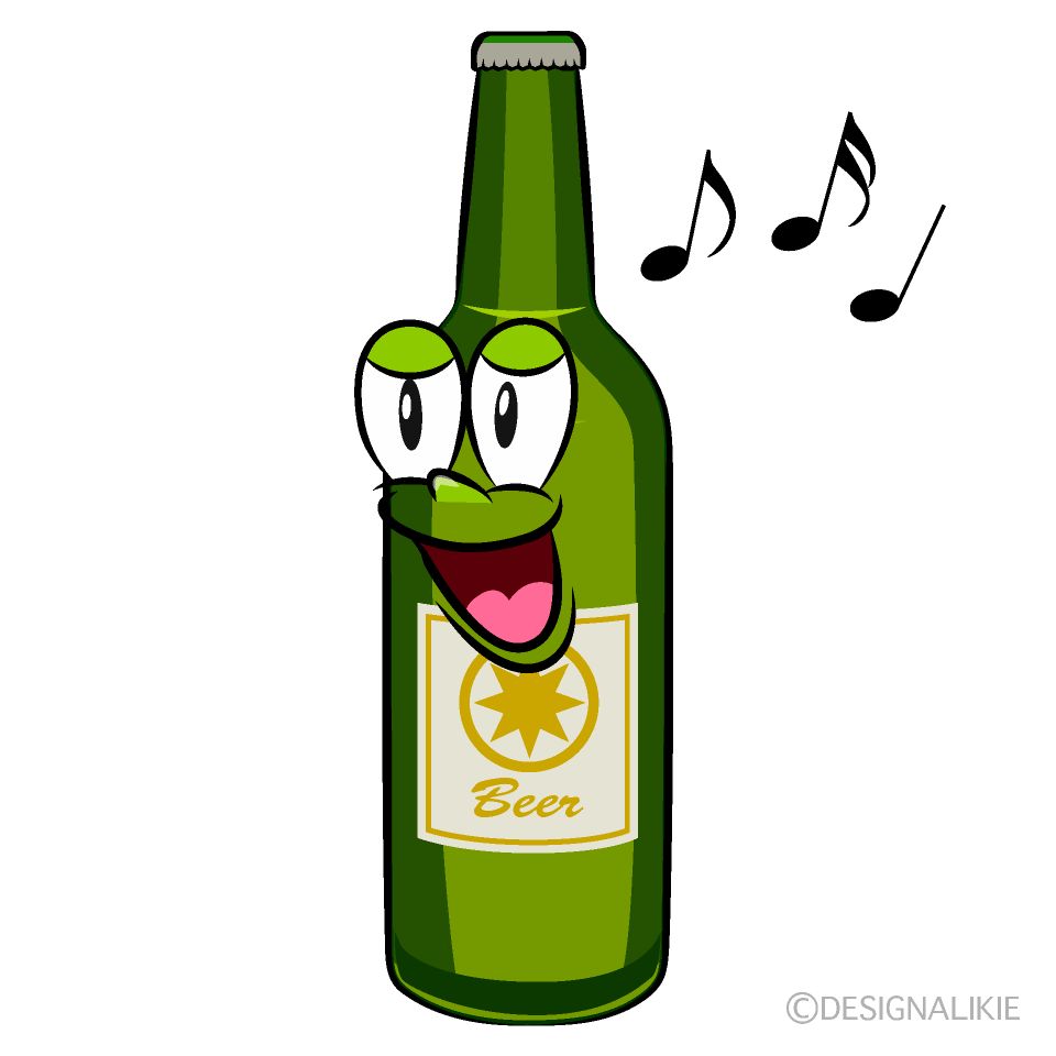 Singing Beer Bottle Cartoon Character Image