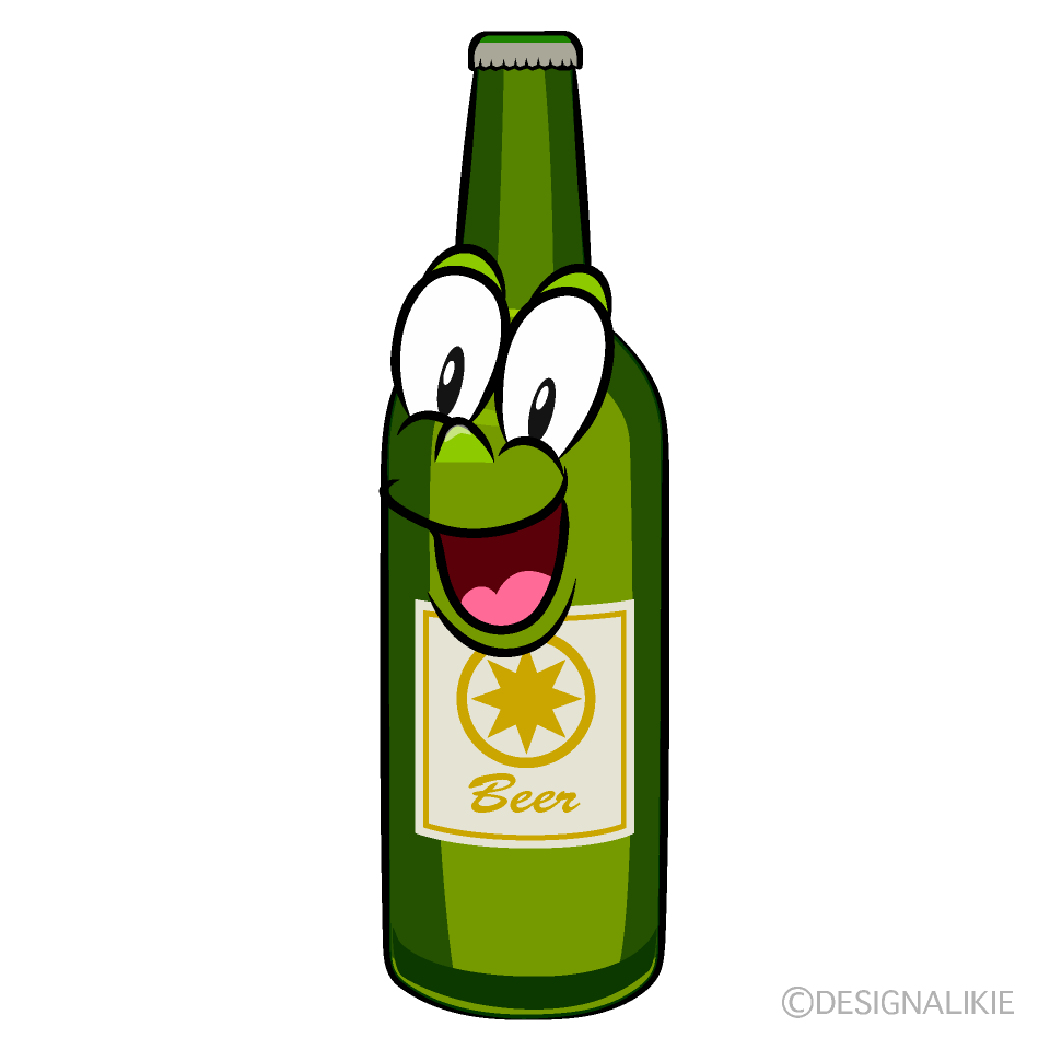 Surprising Beer Bottle Cartoon Character Image