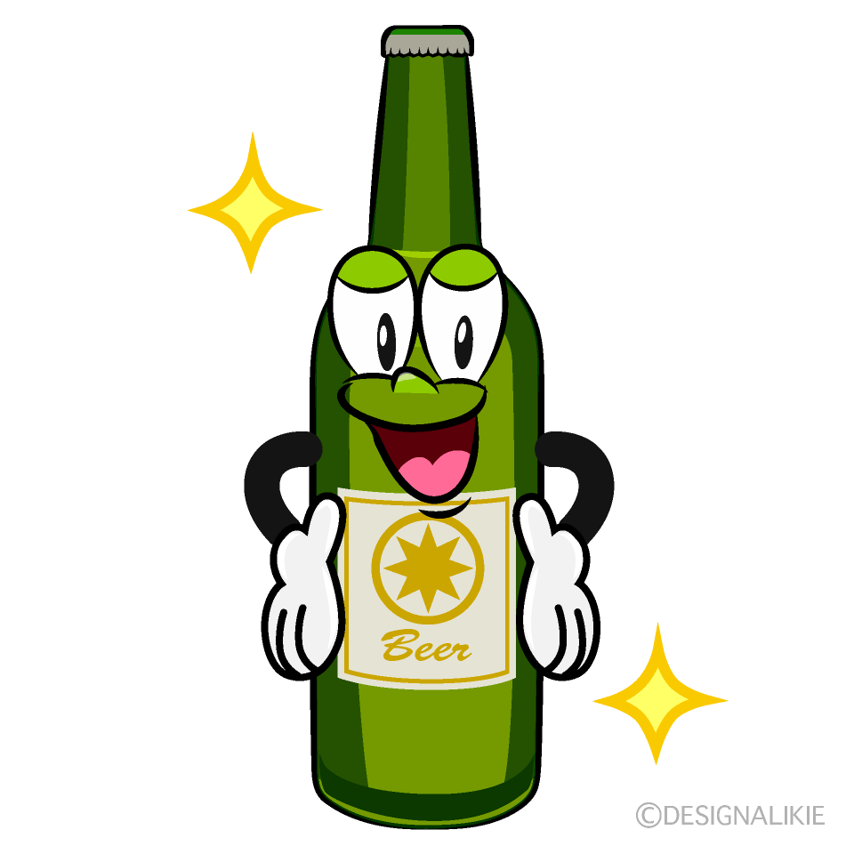 Glitter Beer Bottle Cartoon Character Image