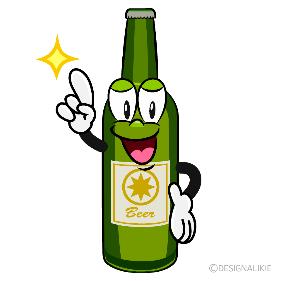 Posing Beer Bottle Cartoon Character Image