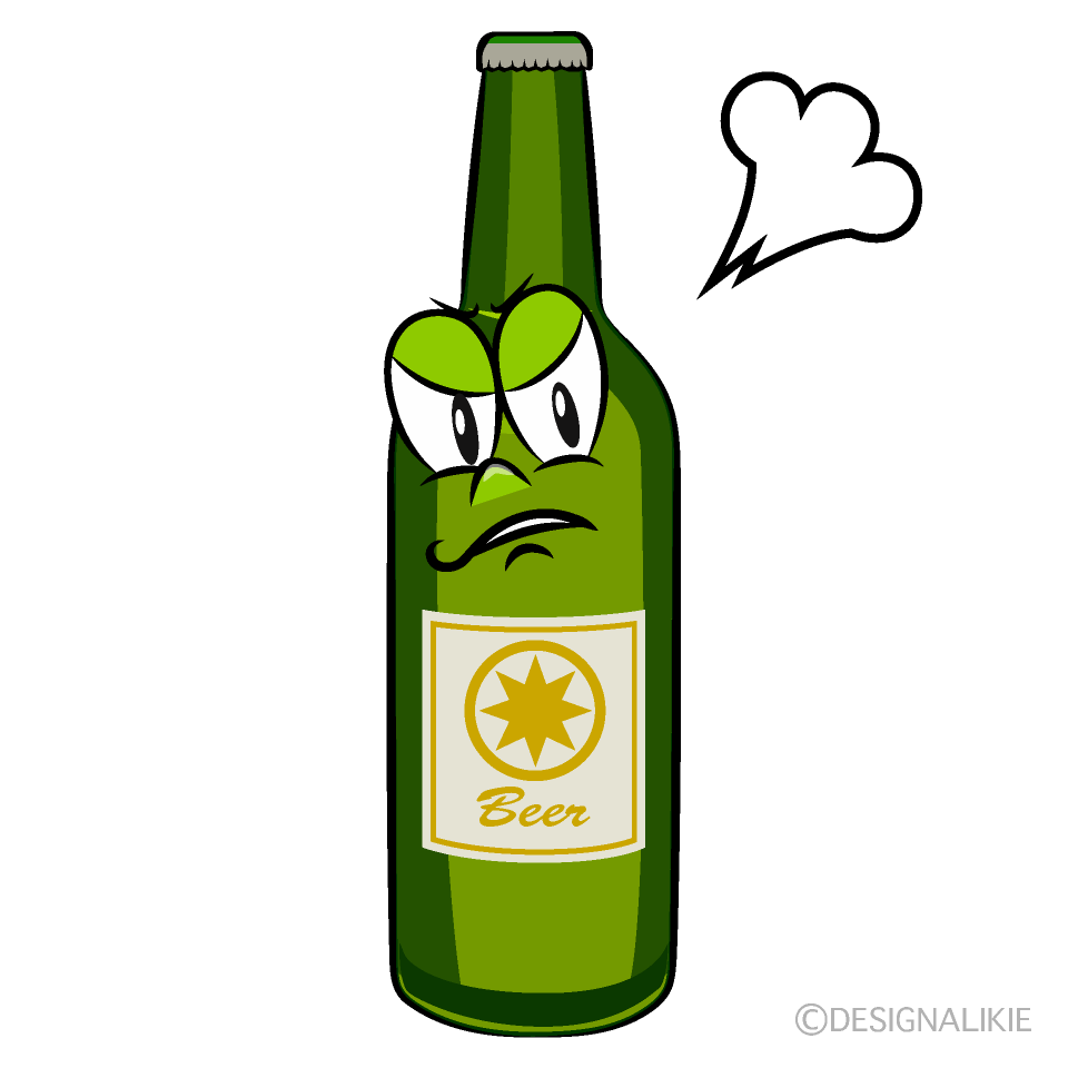 Angry Beer Bottle Cartoon Character Image