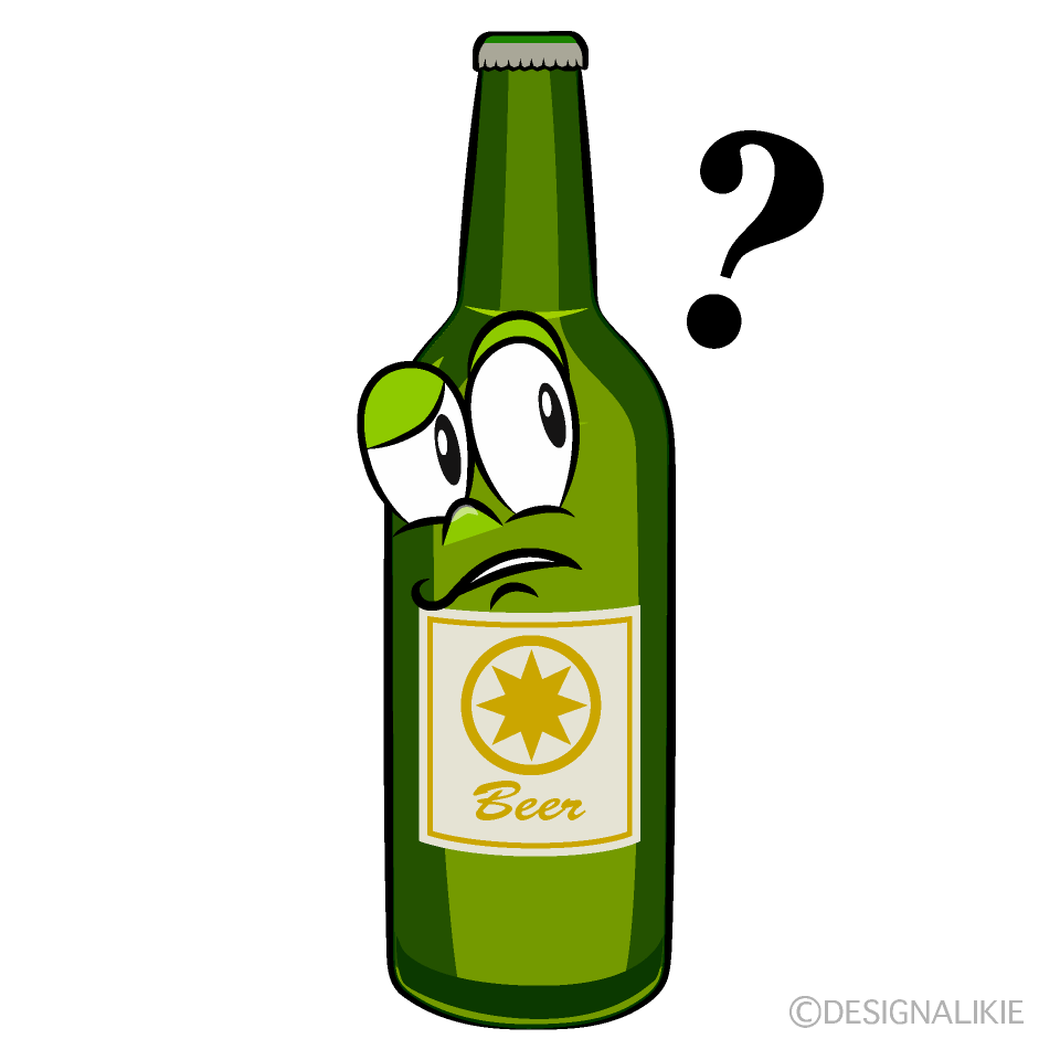 Thinking Beer Bottle Cartoon Character Image