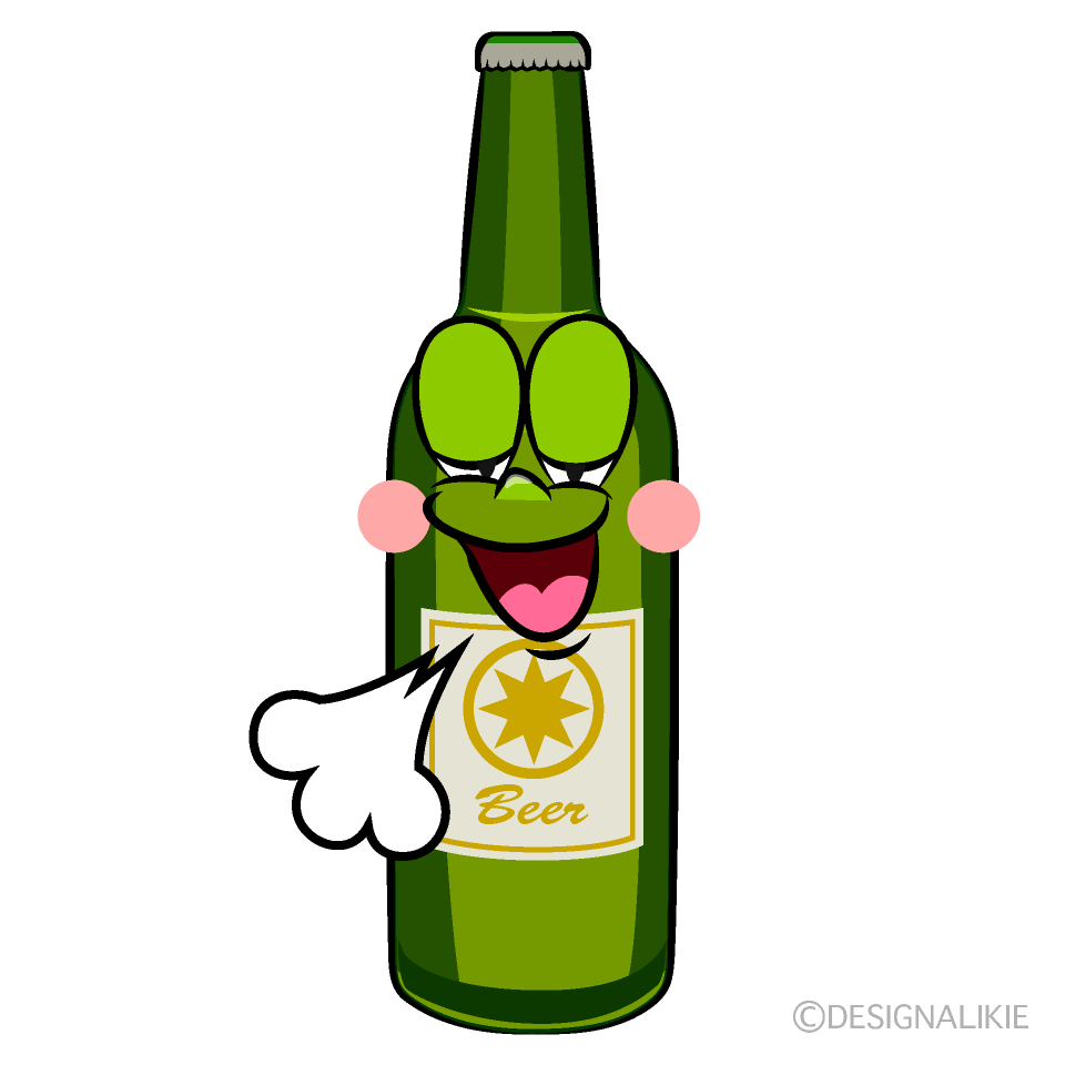 Relaxing Beer Bottle Cartoon Character Image