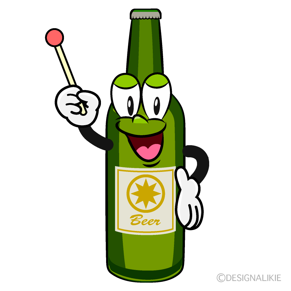 Speaking Beer Bottle Cartoon Character Image