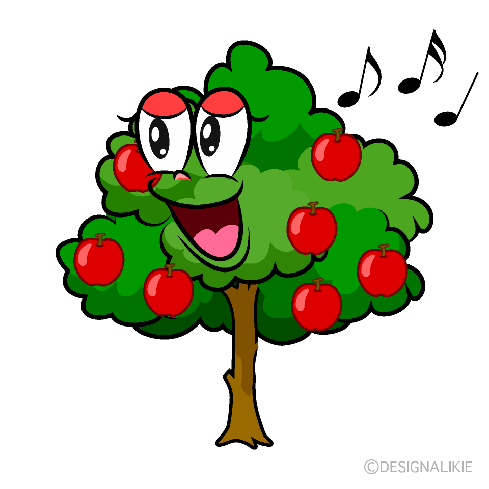 Singing Apple Tree Cartoon Character Image