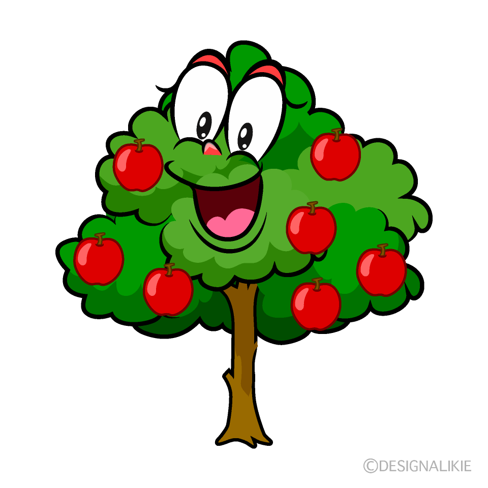 Surprising Apple Tree Cartoon Character Image