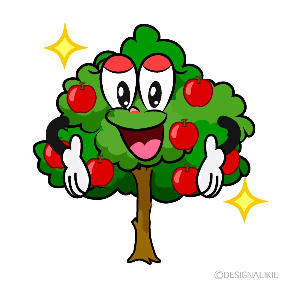 Glitter Apple Tree Cartoon Character Image