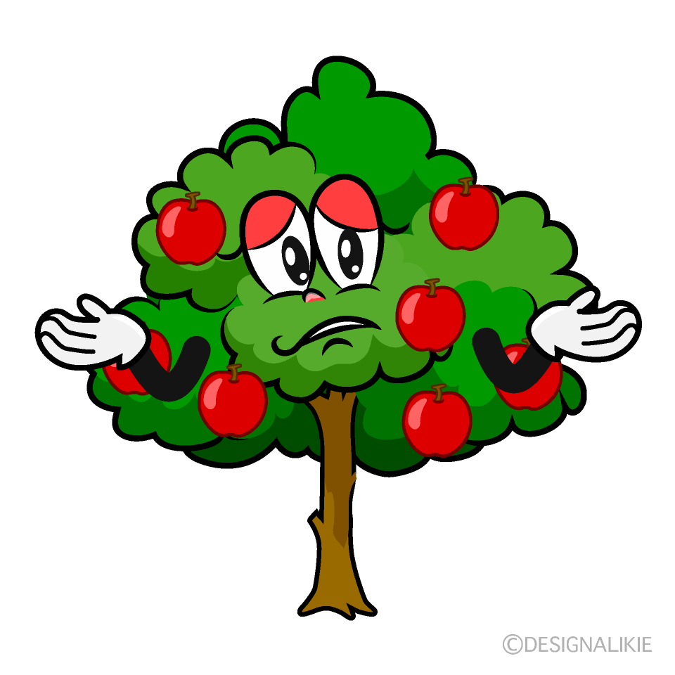 Troubled Apple Tree Cartoon Character Image