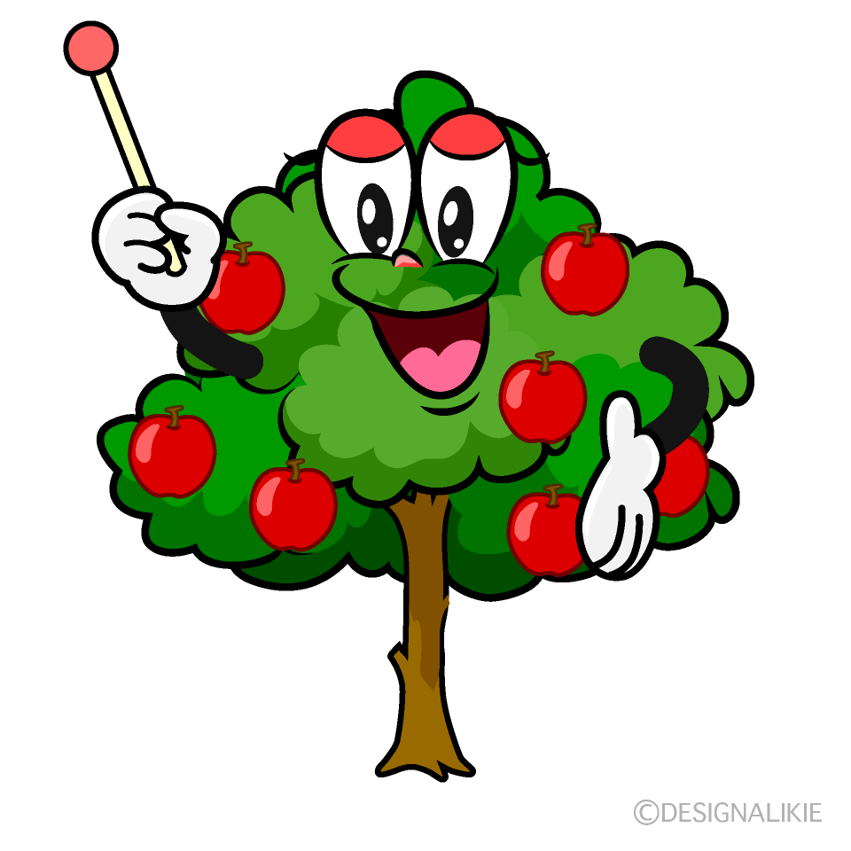 Speaking Apple Tree Cartoon Character Image