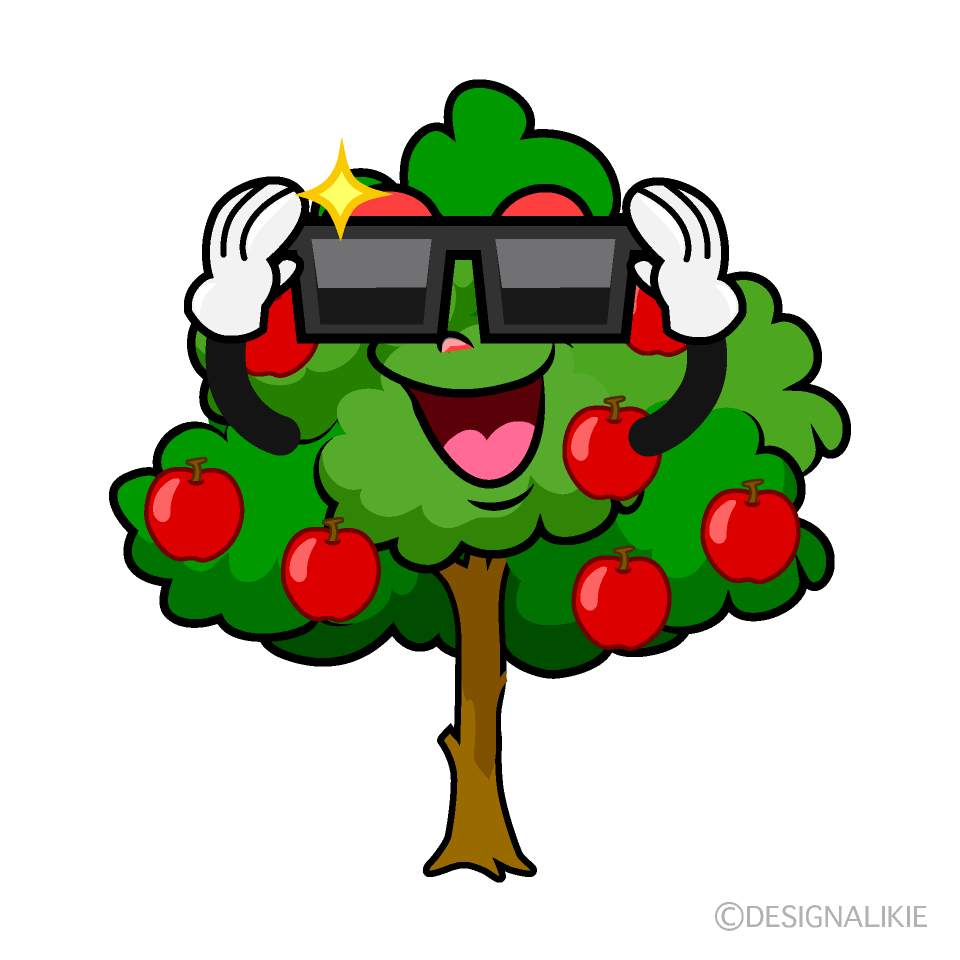 Cool Apple Tree Cartoon Character Image