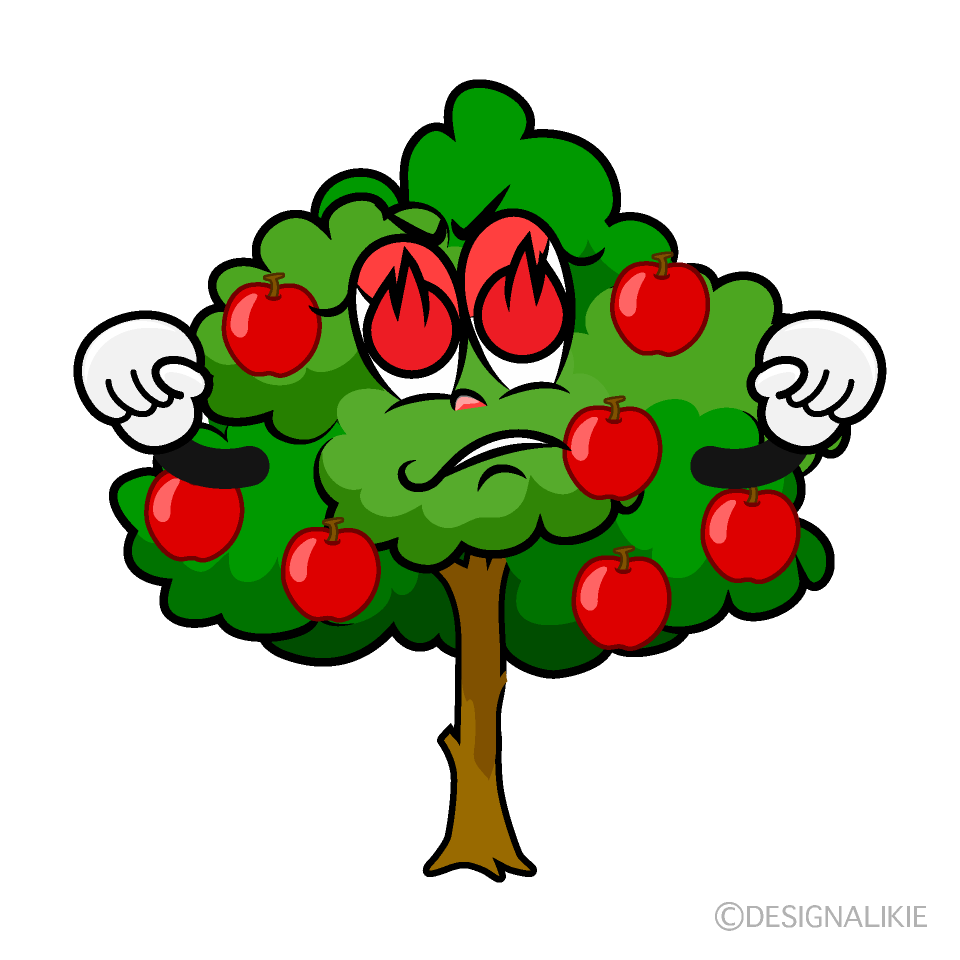 Enthusiasm Apple Tree Cartoon Character Image