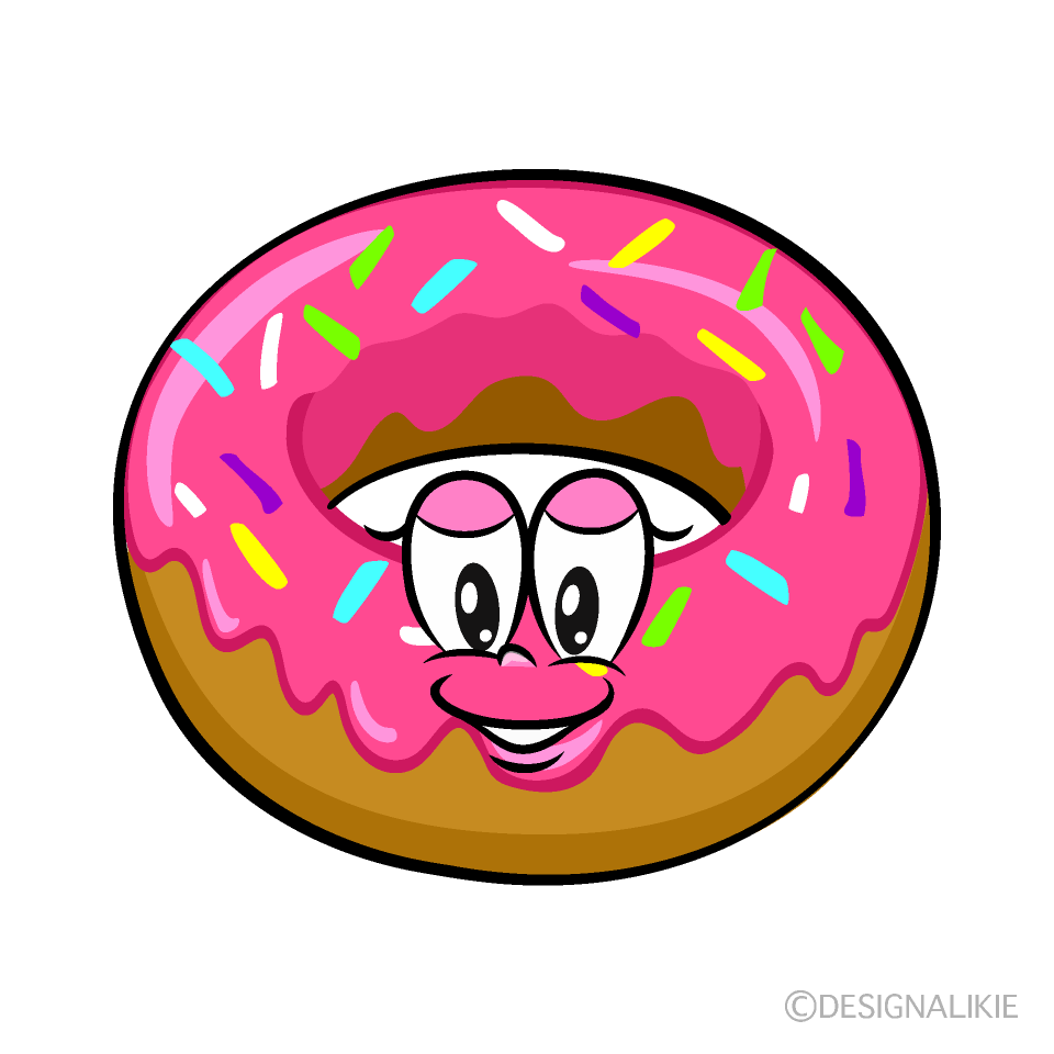 Strawberry Donut Cartoon Character Image