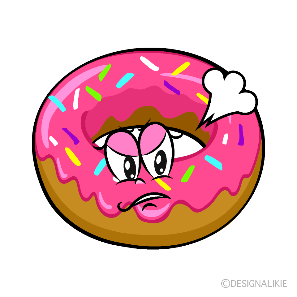 Angry Strawberry Donut Cartoon Character Image