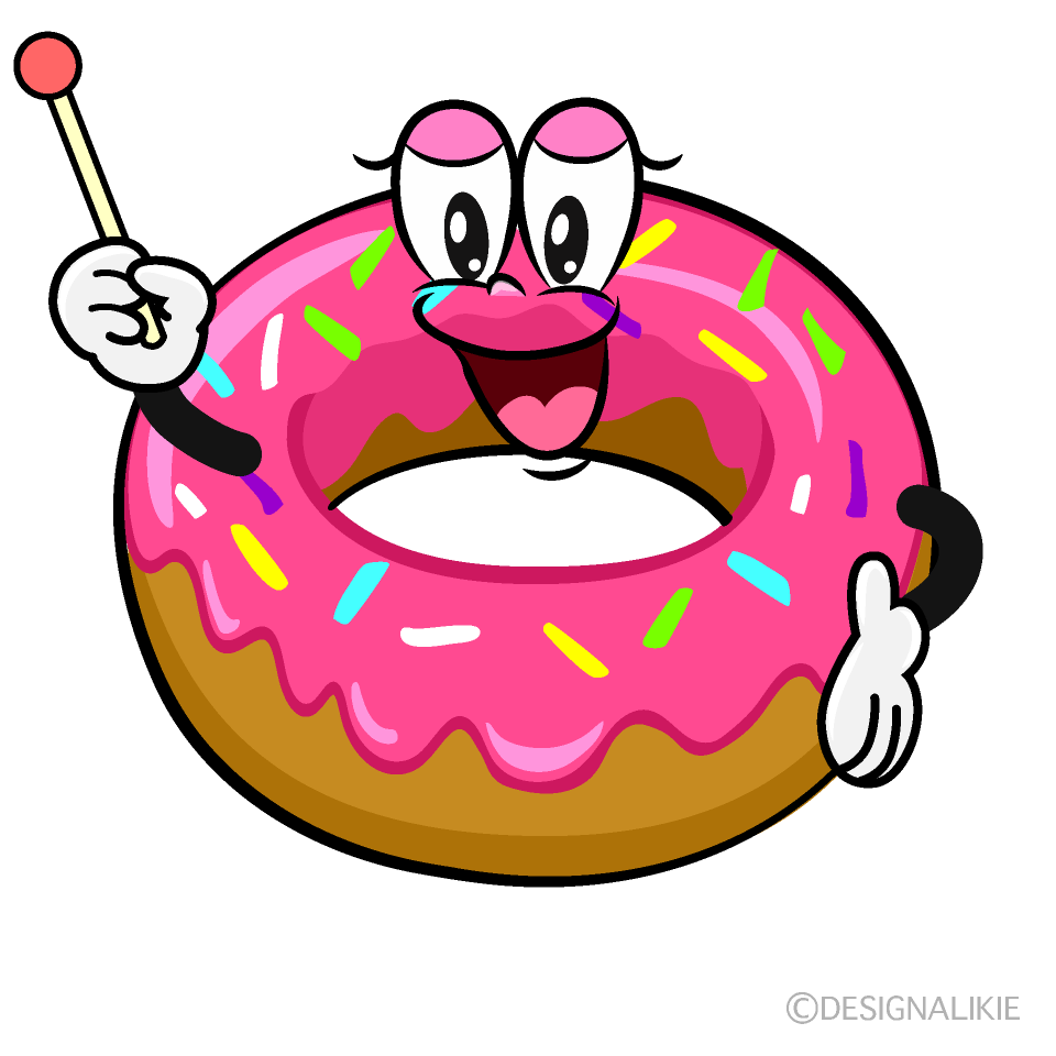 Speaking Strawberry Donut Cartoon Character Image