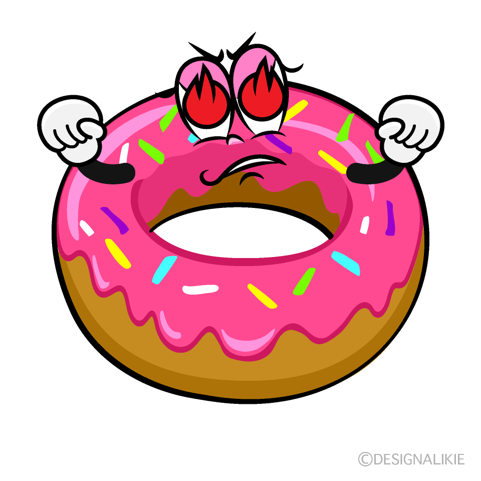 Enthusiasm Strawberry Donut Cartoon Character Image