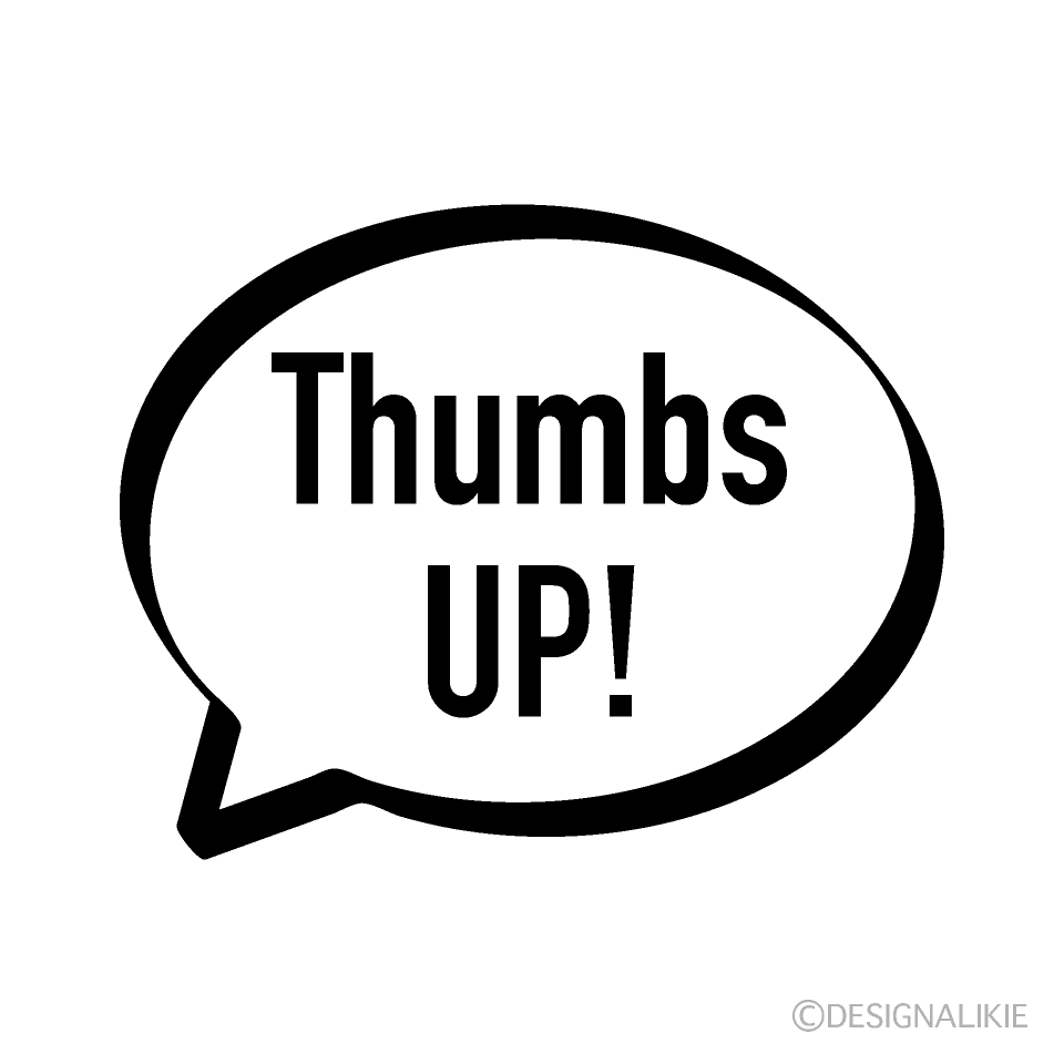 Thumbs up Speech Balloon Cartoon Character Image