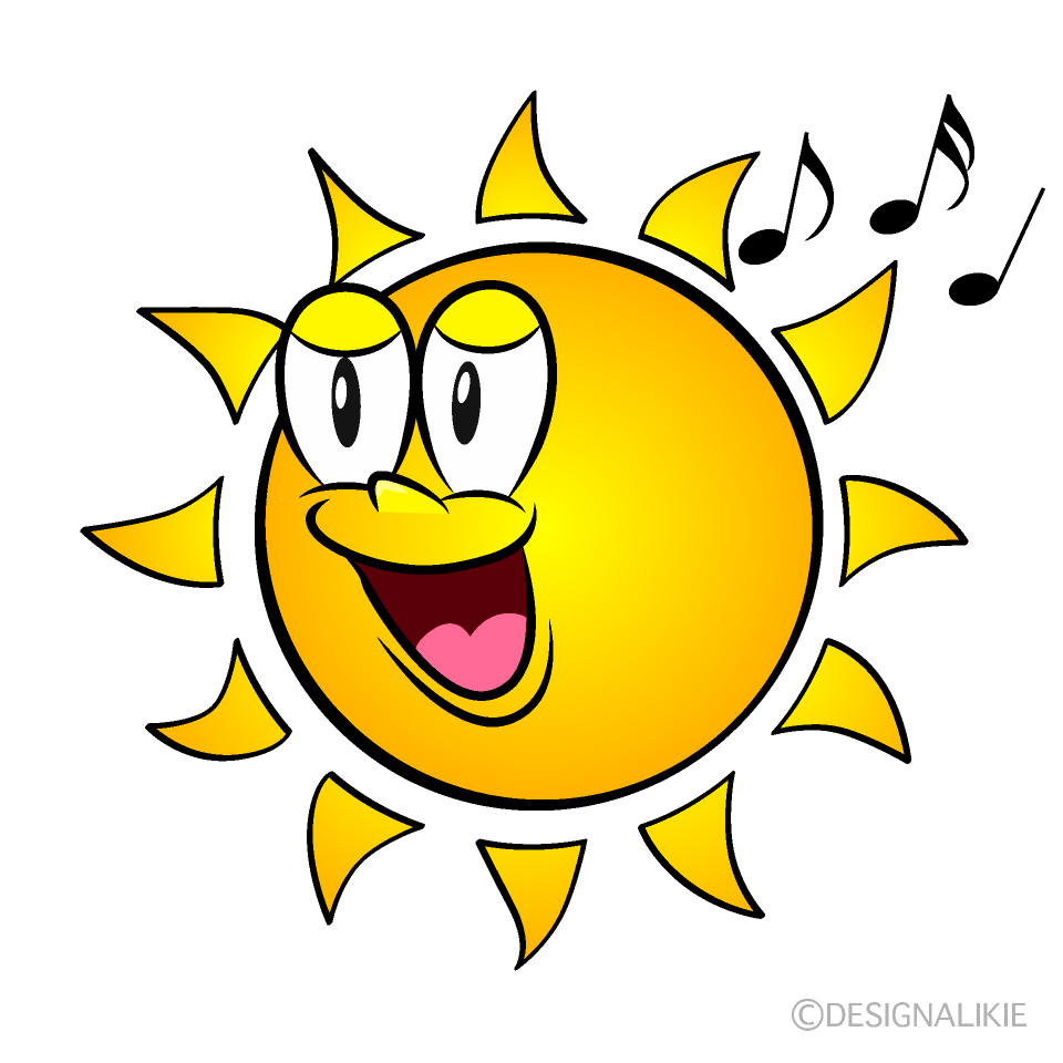 Singing Sunshine Cartoon Character Image