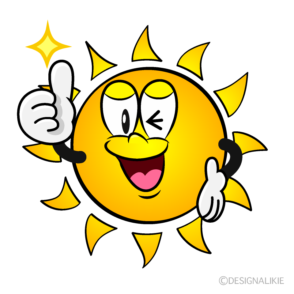 Thumbs up Sunshine Cartoon Character Image