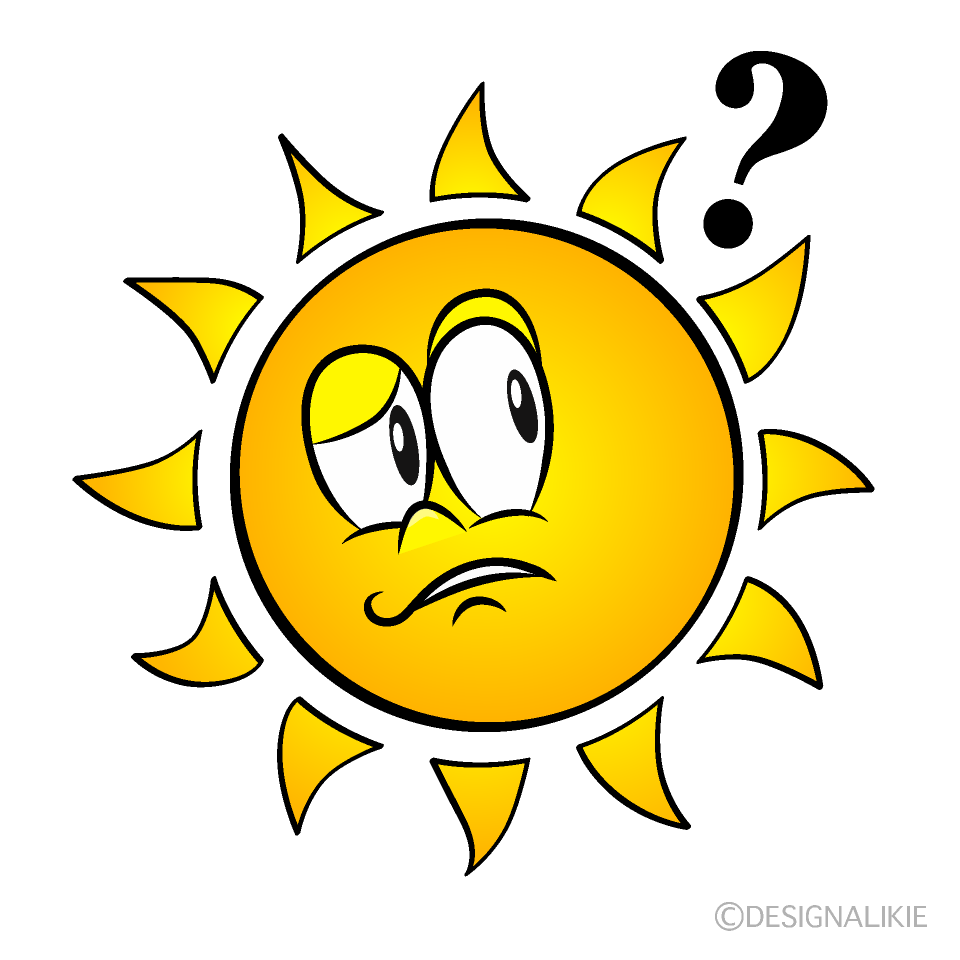 Thinking Sunshine Cartoon Character Image