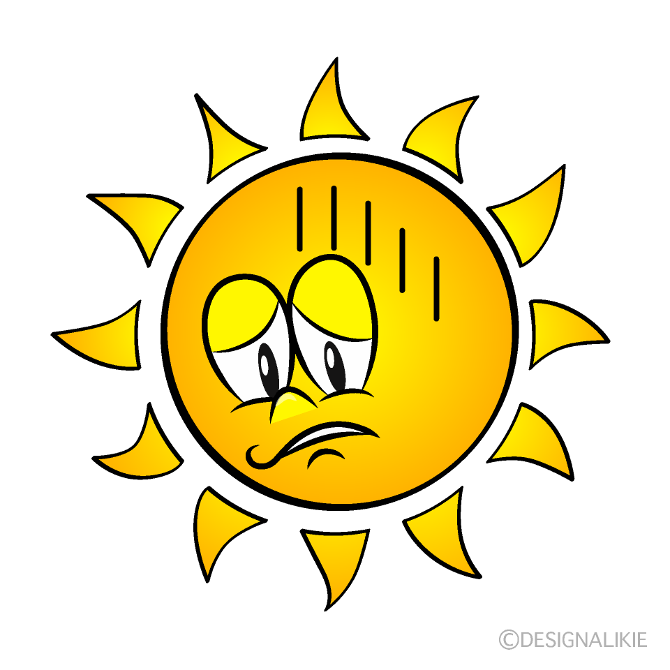 Depressed Sunshine Cartoon Character Image