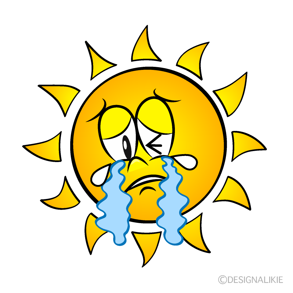 Crying Sunshine Cartoon Character Image