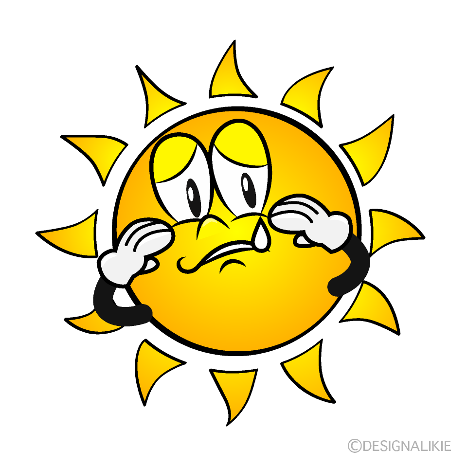 Sad Sunshine Cartoon Character Image