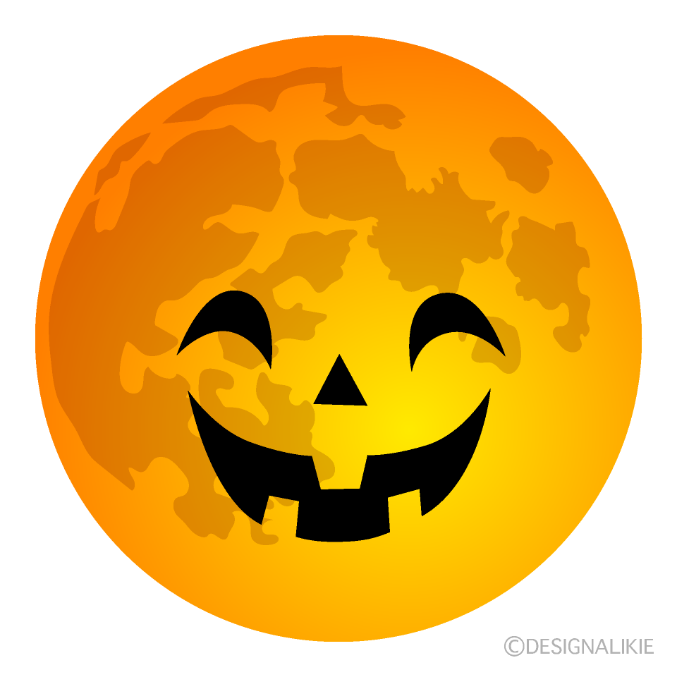 Smiling Halloween Moon Cartoon Character Image