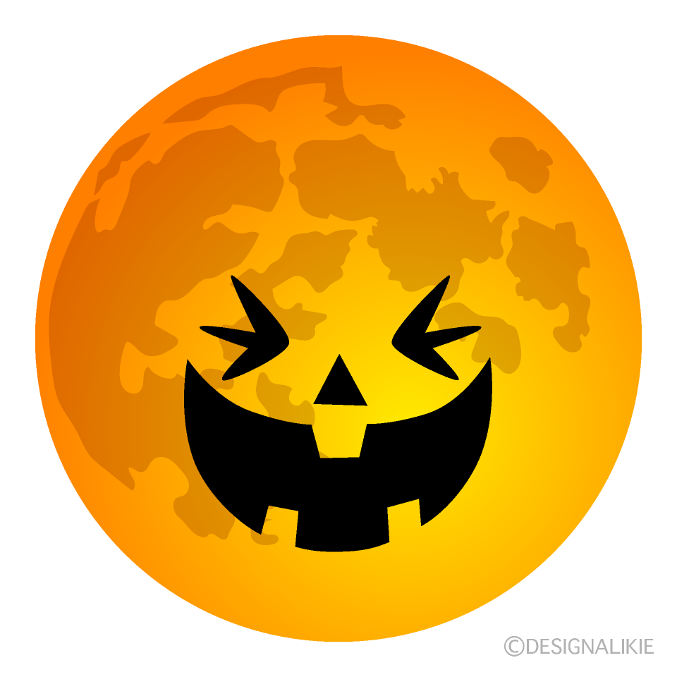 Laughing Halloween Moon Cartoon Character Image