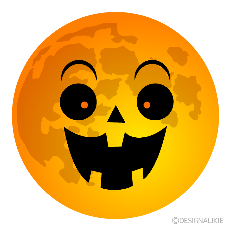 Surprising Halloween Moon Cartoon Character Image