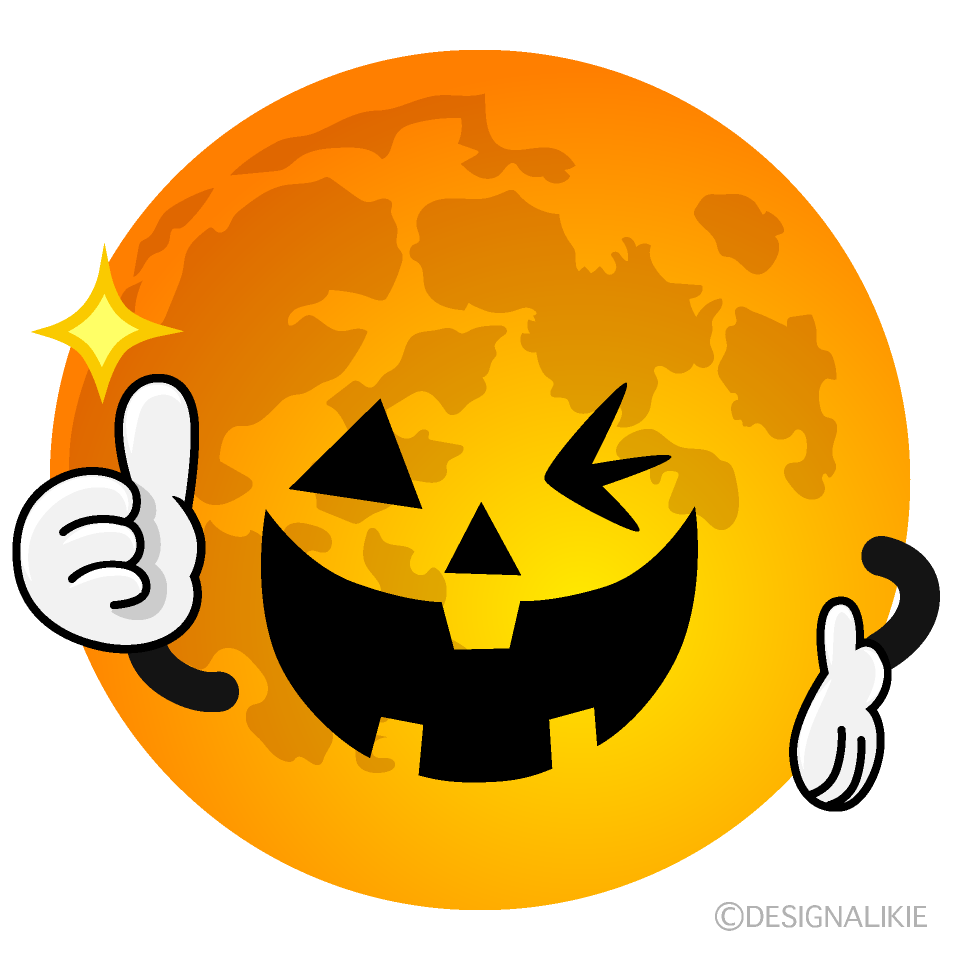 Thumbs up Halloween Moon Cartoon Character Image