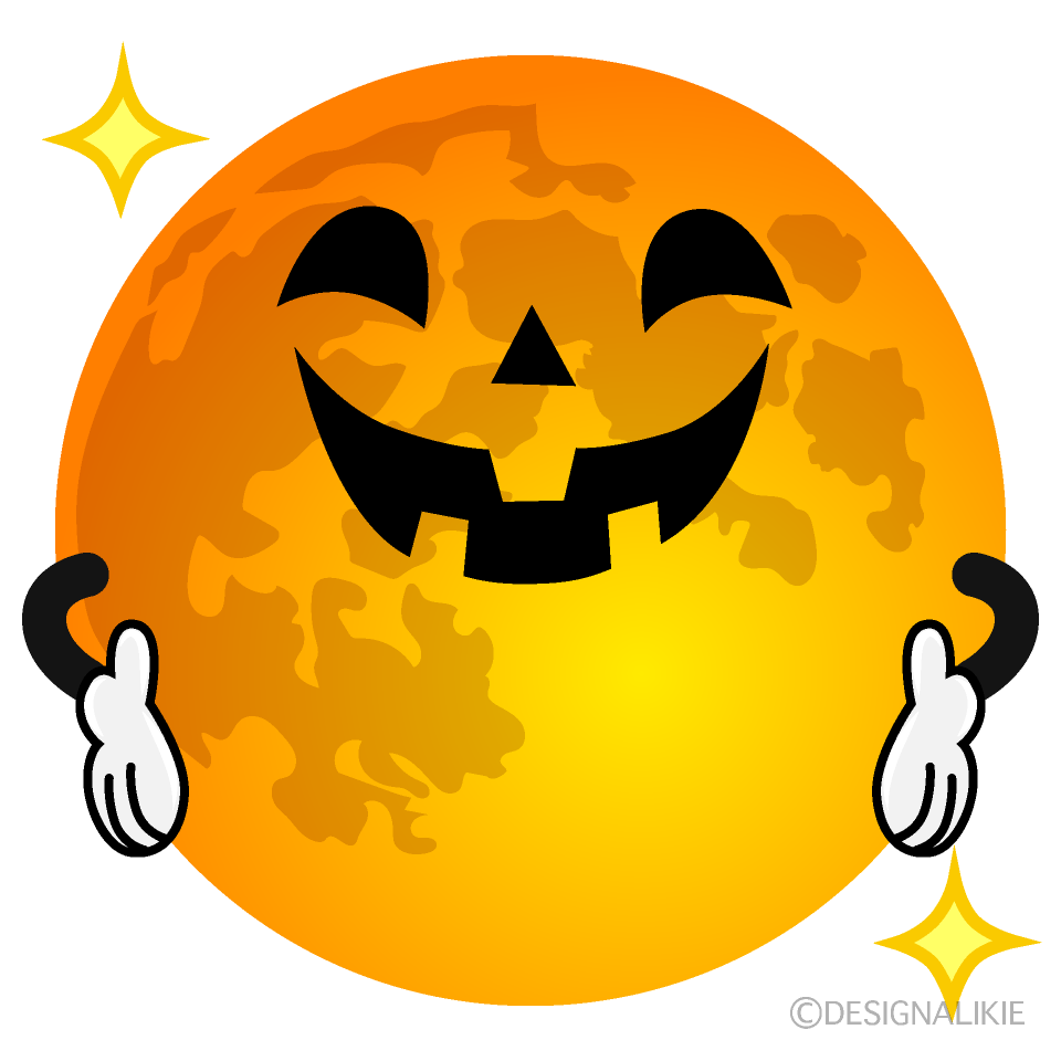 Glitter Halloween Moon Cartoon Character Image