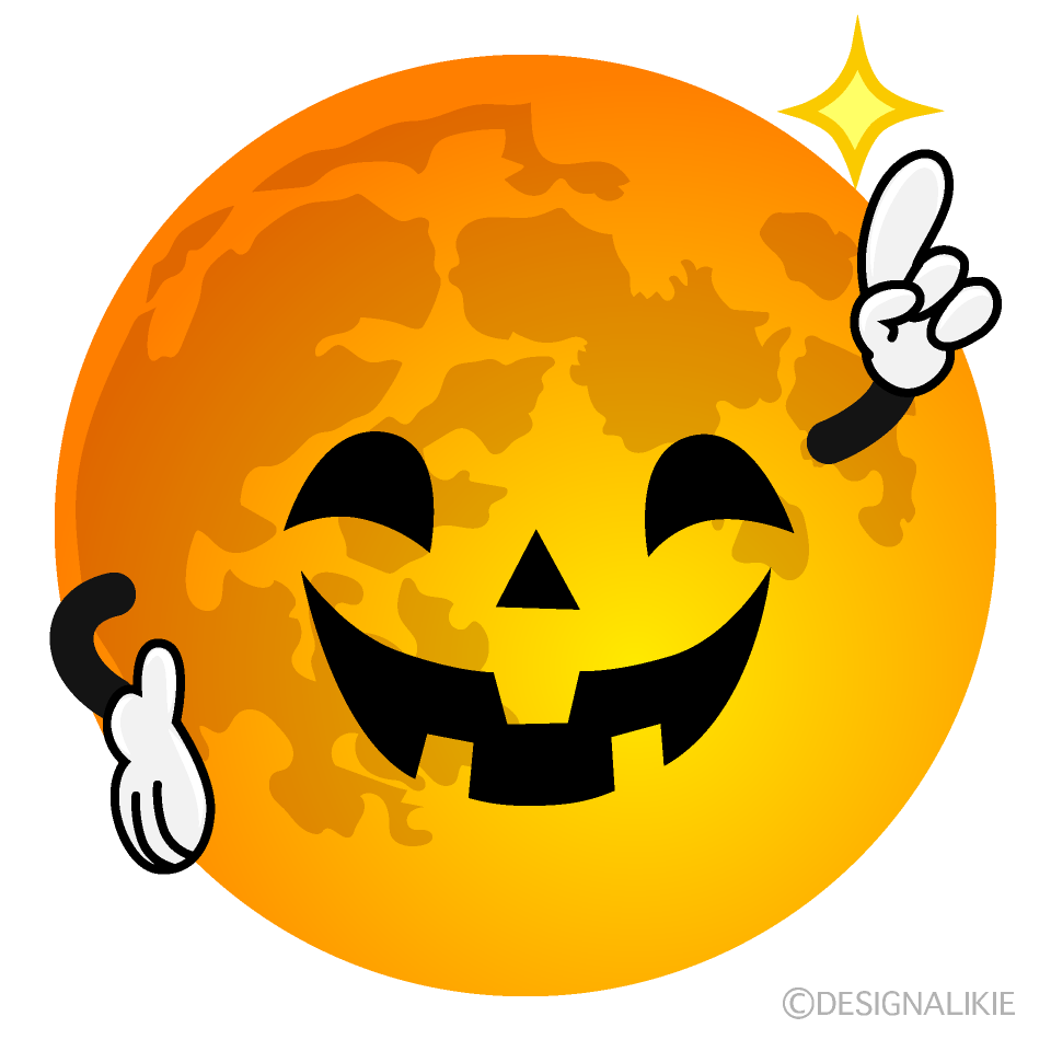 Posing Halloween Moon Cartoon Character Image