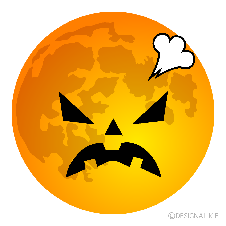 Angry Halloween Moon Cartoon Character Image