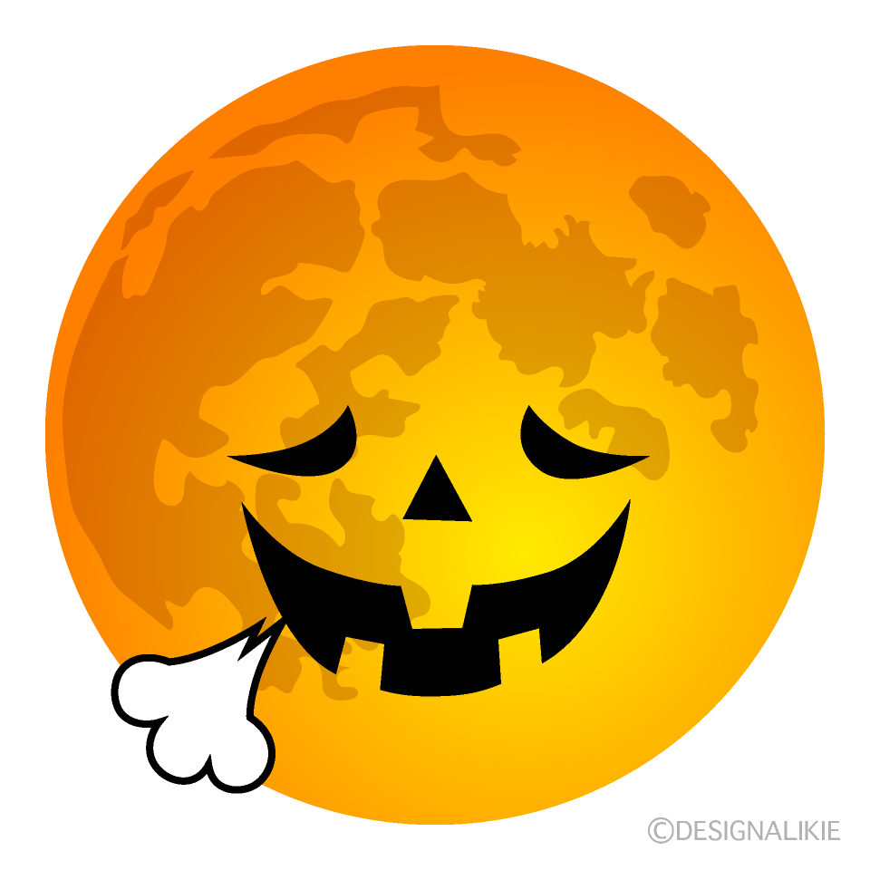 Relaxing Halloween Moon Cartoon Character Image