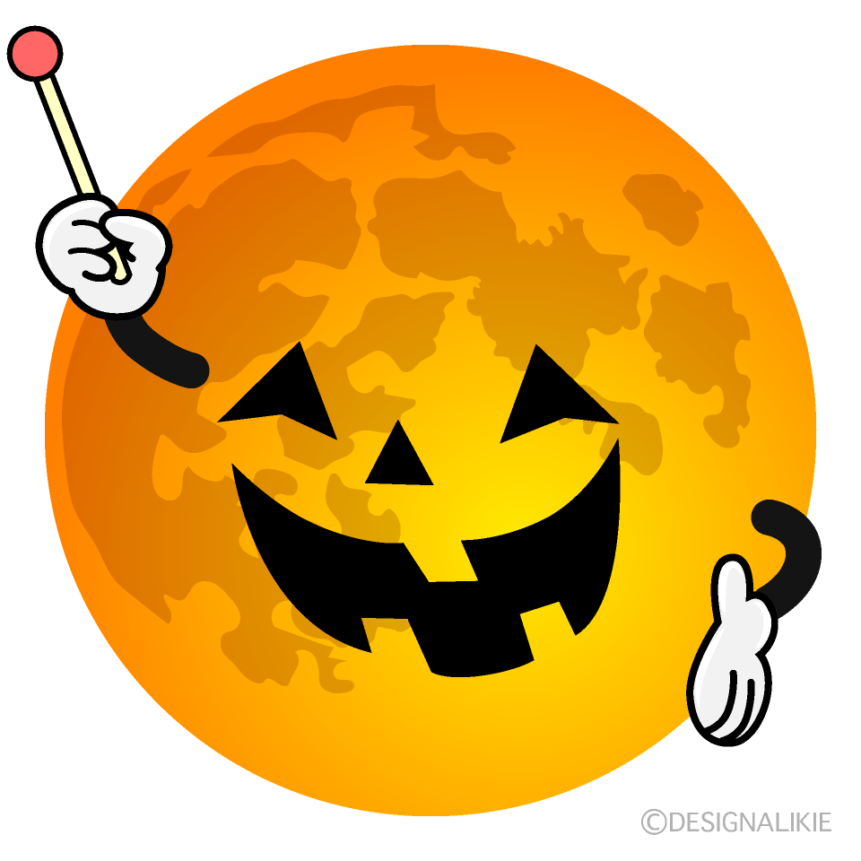 Speaking Halloween Moon Cartoon Character Image