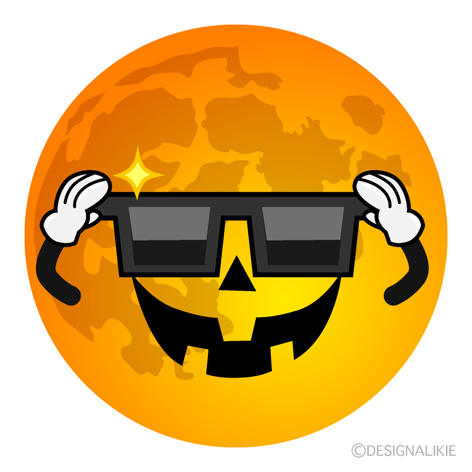 Cool Halloween Moon Cartoon Character Image