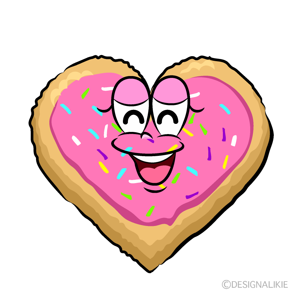 Smiling Heart Cookie Cartoon Character Image