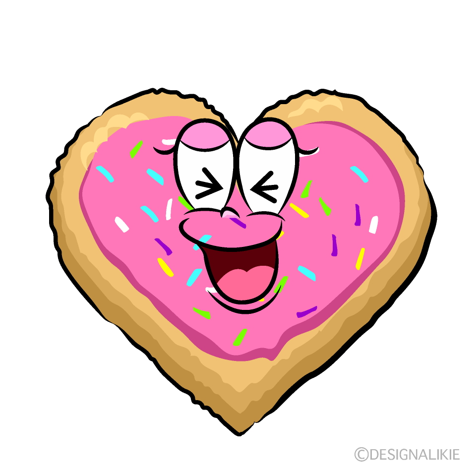 Laughing Heart Cookie Cartoon Character Image