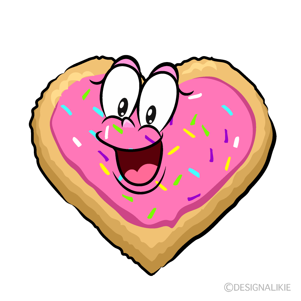 Surprising Heart Cookie Cartoon Character Image