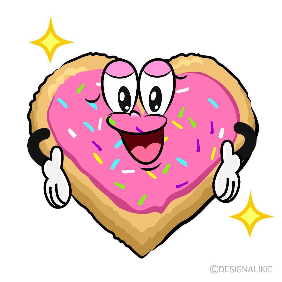 Glitter Heart Cookie Cartoon Character Image