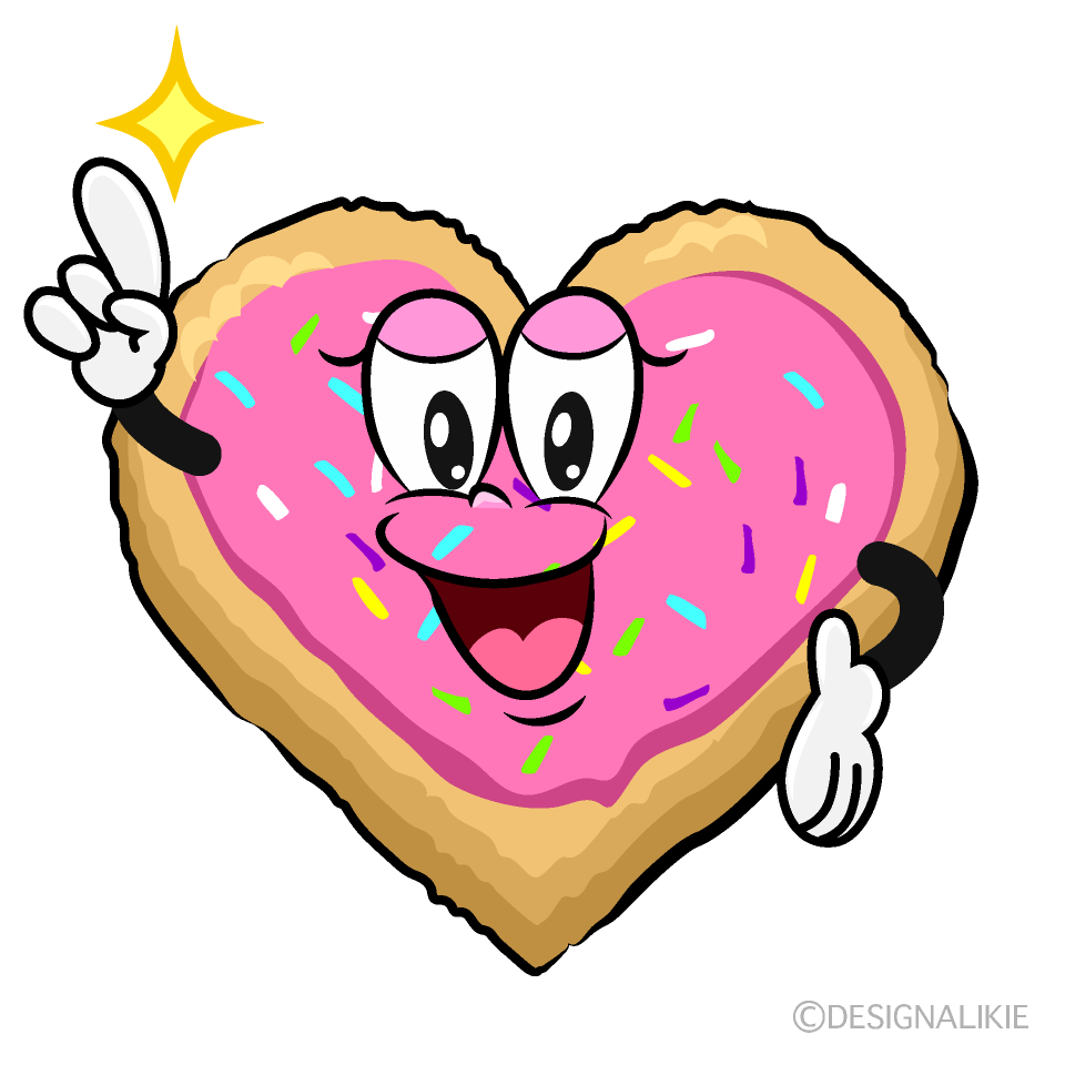 Posing Heart Cookie Cartoon Character Image