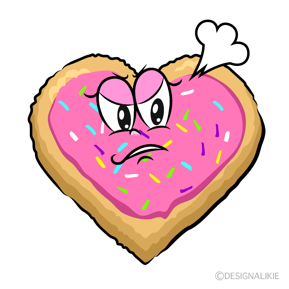 Angry Heart Cookie Cartoon Character Image