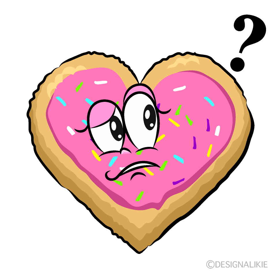 Thinking Heart Cookie Cartoon Character Image