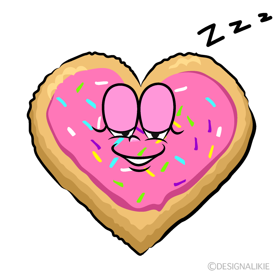 Sleeping Heart Cookie Cartoon Character Image