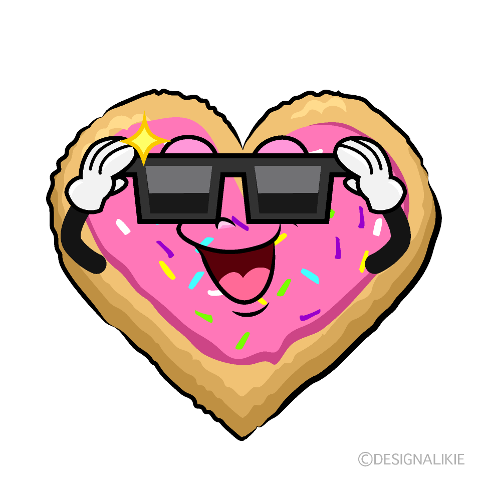 Cool Heart Cookie Cartoon Character Image