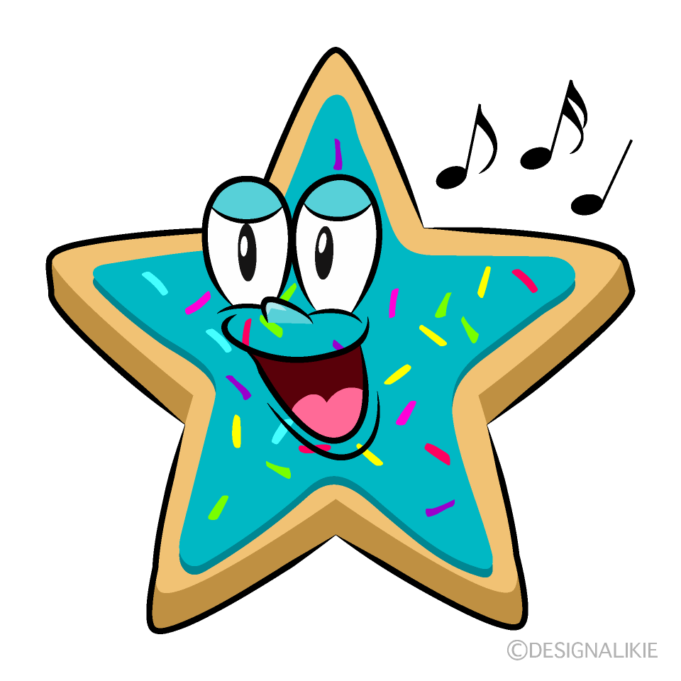 Singing Star Cookie Cartoon Character Image